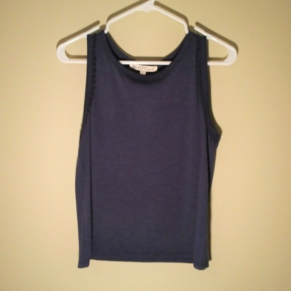Wallflower, Tank Top with Crochet/Lace Detail, Navy Blue, Medium - NWT